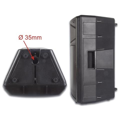2-WAY professional 15" ABS speaker with amplifier, Pavimento, A muro / a soffitto, Incasso, Cablato, 40 - 18000 Hz, Nero, Metallo, Plastica - Foto 1
